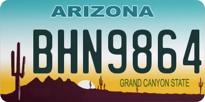 AZ license plate BHN9864
