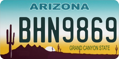 AZ license plate BHN9869
