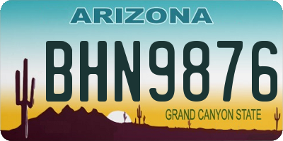AZ license plate BHN9876