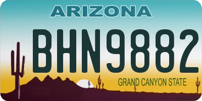 AZ license plate BHN9882