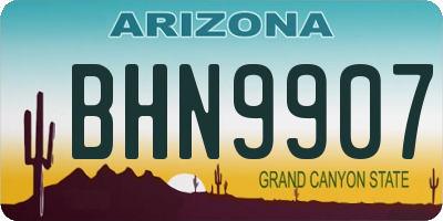 AZ license plate BHN9907