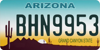 AZ license plate BHN9953