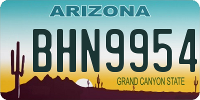 AZ license plate BHN9954