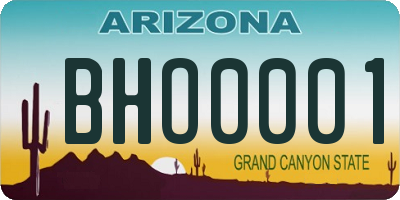 AZ license plate BHO0001