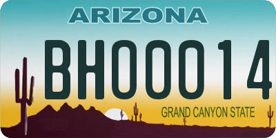 AZ license plate BHO0014