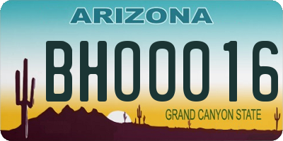 AZ license plate BHO0016