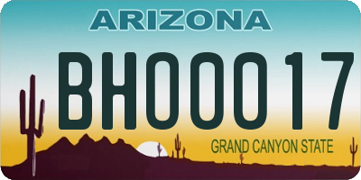 AZ license plate BHO0017