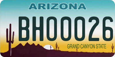 AZ license plate BHO0026
