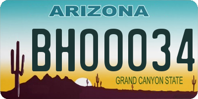 AZ license plate BHO0034