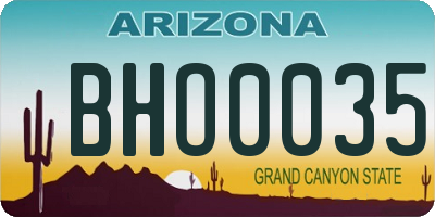 AZ license plate BHO0035