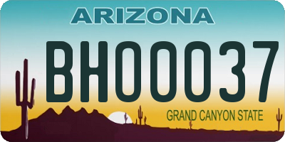 AZ license plate BHO0037