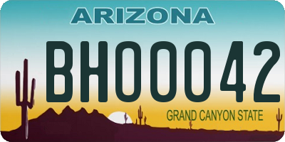 AZ license plate BHO0042