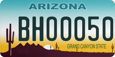 AZ license plate BHO0050