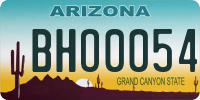 AZ license plate BHO0054