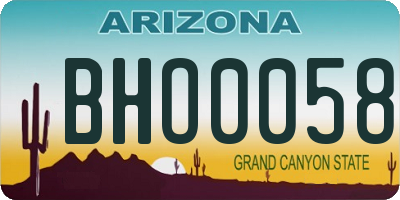AZ license plate BHO0058