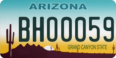 AZ license plate BHO0059