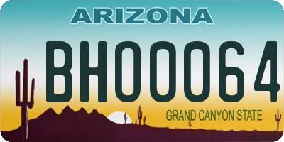 AZ license plate BHO0064