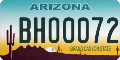 AZ license plate BHO0072