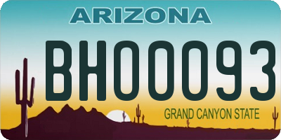 AZ license plate BHO0093