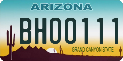 AZ license plate BHO0111