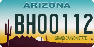 AZ license plate BHO0112