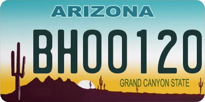 AZ license plate BHO0120
