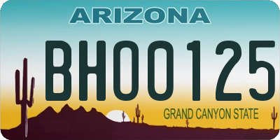 AZ license plate BHO0125