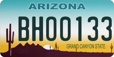 AZ license plate BHO0133