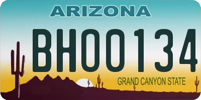 AZ license plate BHO0134