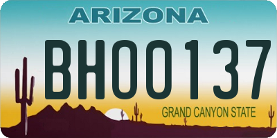 AZ license plate BHO0137