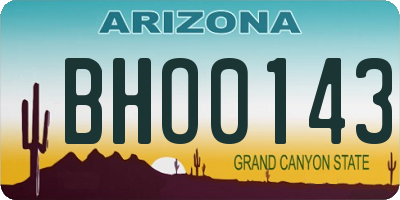 AZ license plate BHO0143