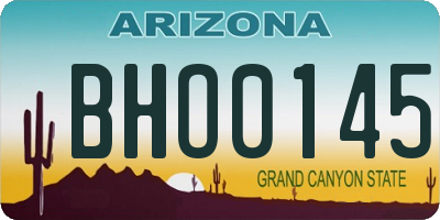 AZ license plate BHO0145