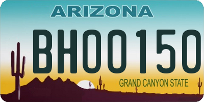 AZ license plate BHO0150