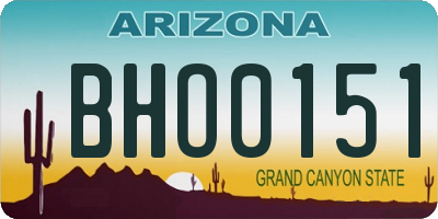 AZ license plate BHO0151