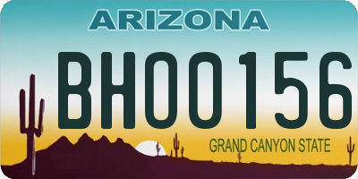 AZ license plate BHO0156