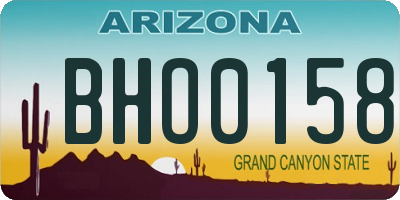 AZ license plate BHO0158