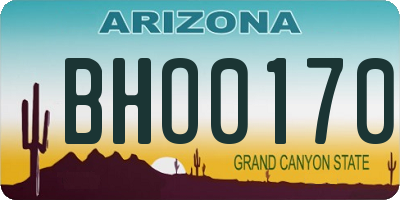 AZ license plate BHO0170