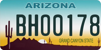AZ license plate BHO0178