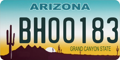 AZ license plate BHO0183