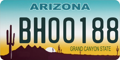 AZ license plate BHO0188