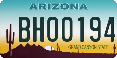AZ license plate BHO0194