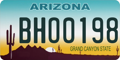 AZ license plate BHO0198
