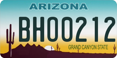 AZ license plate BHO0212