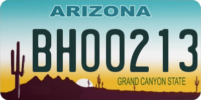 AZ license plate BHO0213