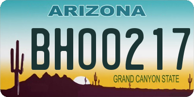 AZ license plate BHO0217