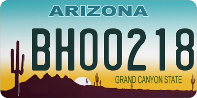 AZ license plate BHO0218