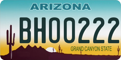 AZ license plate BHO0222