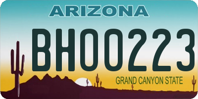 AZ license plate BHO0223