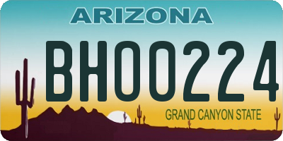 AZ license plate BHO0224