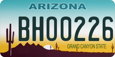 AZ license plate BHO0226